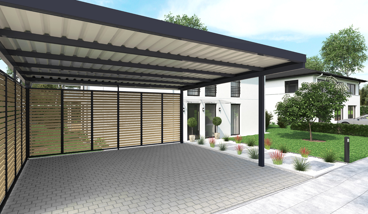 <h5>Doppel-Carport aus Holz</h5>